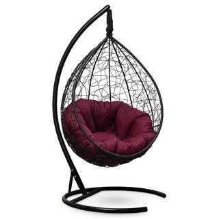 Подвесное кресло-кокон SEVILLA VERDE шоколадный кокон+бордовая подушка