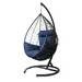 Подвесное кресло-кокон California графитовый каркас+синяя подушка